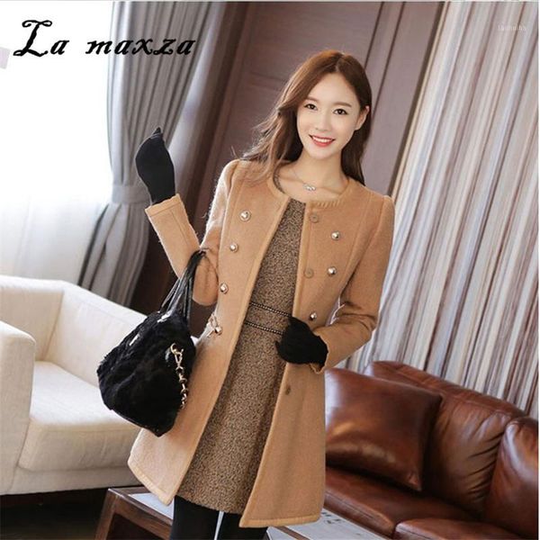

2018 winter coat women korean style slim coat casual fashion elegant streetwear ladies long1, Black