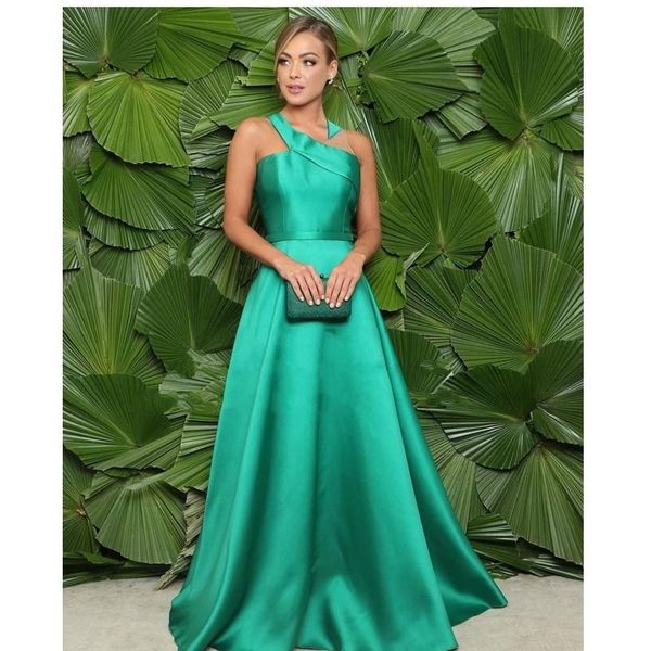 

setwell jewel sheer neck a-line evening dresses sleeveless pleated satin floor length illusion prom party gowns, Black;red