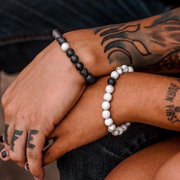 

crystal stone beads bracelet couple lover men women yin yang stones friendship bracelets holiday gift jllird