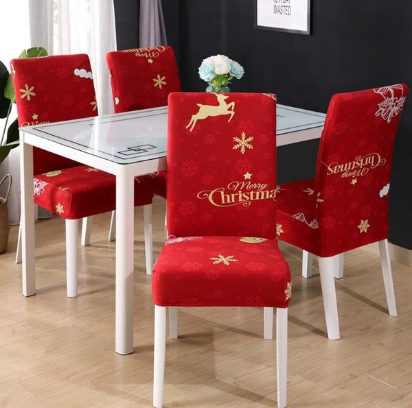Fodere per sedie natalizie Fodere per sedie elastiche per sala da pranzo Fodere elasticizzate Fodere per banchetti natalizi Decorazioni per la casa 7 Disegni YG916