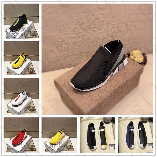 

love family sorrento designers knit trainers men fabric mesh stretch jersey slip-on sneakers rubber breathable casual shoes, White;red