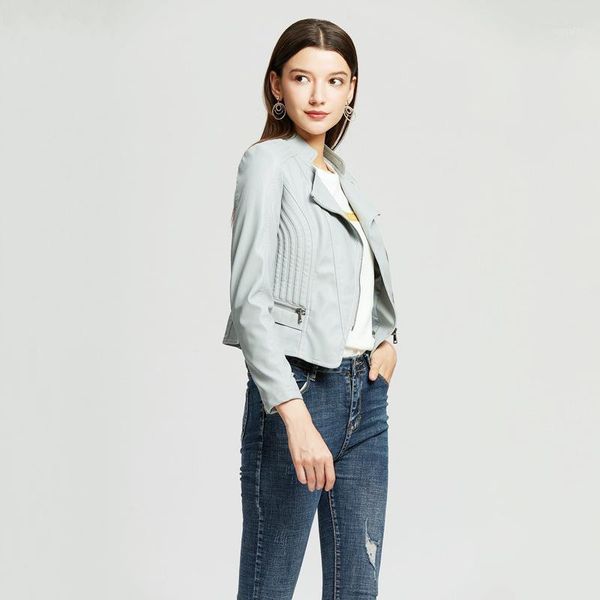 

women autumn faux soft leather jacket ladys turndown collar long sleeve streetwear pu leather outerwear female overcoat1, Black