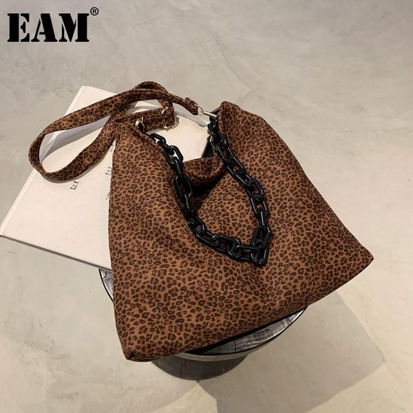 

cross body [eam] women zebra tote bag acrylic chains velvet personality all-match crossbody shoulder fashion tide 2021 18a1391
