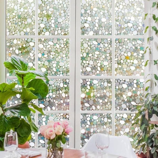 

3d anti-uv colorful glass sticker glue electrostatic matte stickers balcony bathroom toilet sliding door window flower film