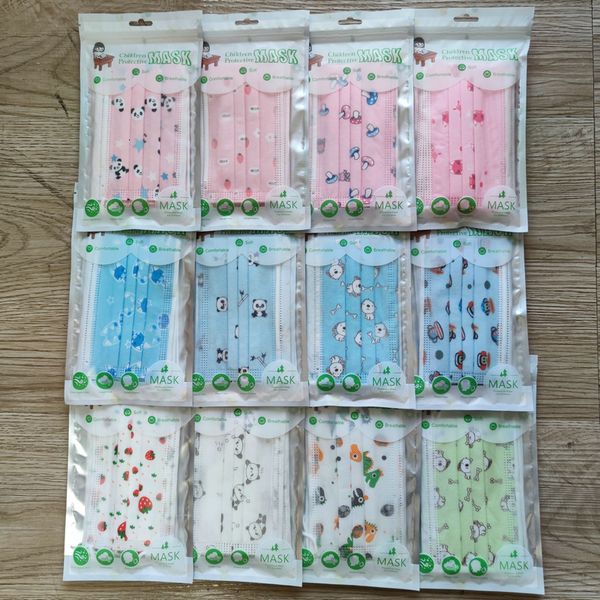 

package designer facemask fashion child face retail children 3layers disposable mask kid protective mouth ship dhl in 8hours