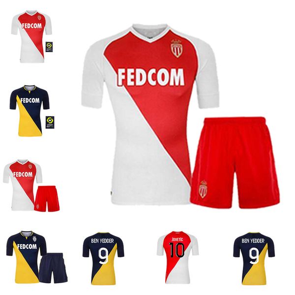 

2019 2020 2021 qualité as monaco ben yedder maillots de football jovetic golovin 20 21 maillot de pied flocage jorge hommes shirt enfant, Black;yellow