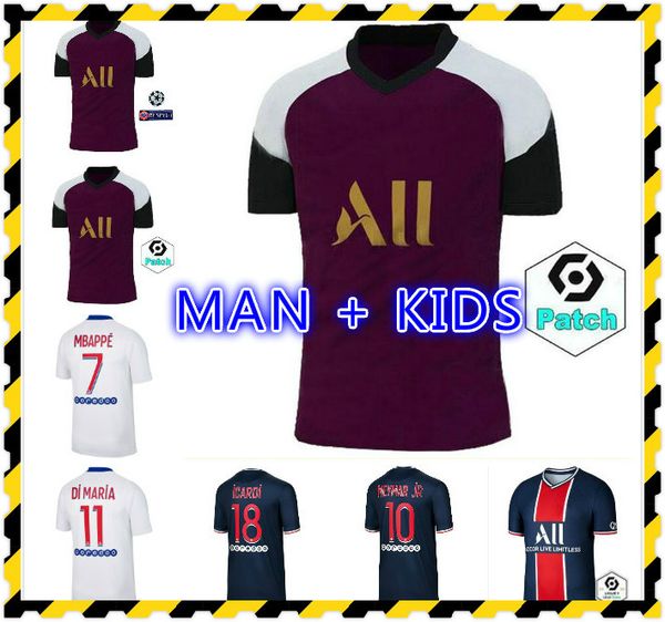 

mailoots de football men kids kits 20 21 paris soccer jersey 2020 mbappe icardi рубашка maillot de foot hommes enfants kit united glamain, Black;yellow