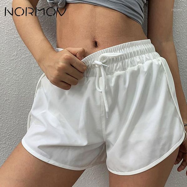 

yoga outfits chrleisure women solid color shorts cool ladies lace up sport quick drying gym running workout fitness1, White;red