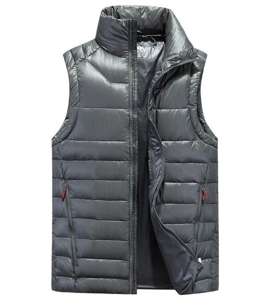 

men's down vests 4 color winter jackets waistcoat men fashion sleeveless solid zipper coat overcoat warm vests, Black;white