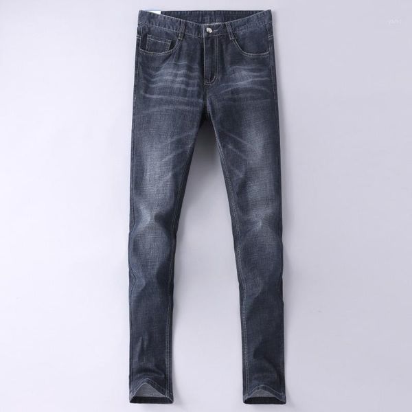 

men full jeans 2020 new european and american men's fashion business casual jean stretch slim trousers male denim pants 18331, Blue