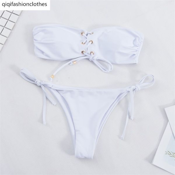 

2019 new white bra strap gathers nylon bikini, White;black