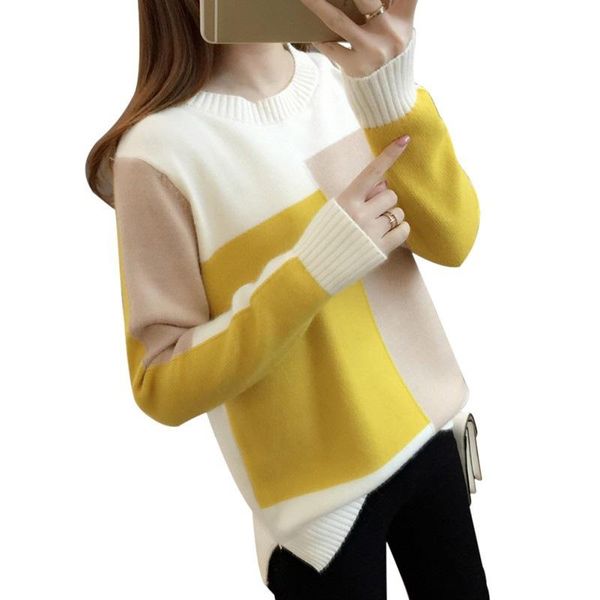 

women clothes contrast color winter sweater long sleeve jumper and pullover knitted female, White;black