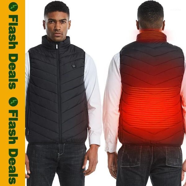 

winter heating vest men smart warm male vest coat women usb infrared electric heated outwear couples thermal hunting jackets boy1, Black;white