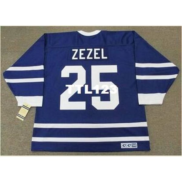 

740s #25 peter zezel toronto maple leafs 1991 ccm vintage hockey jersey or custom any name or number retro jersey, Black