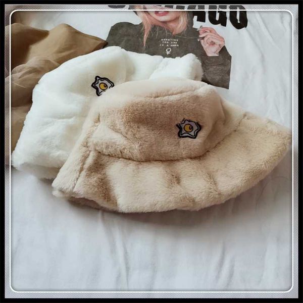 

autumn and winter lady fisherman hat korean version tie-dyed plush basin hat winter star warm tide thickened, Blue;gray