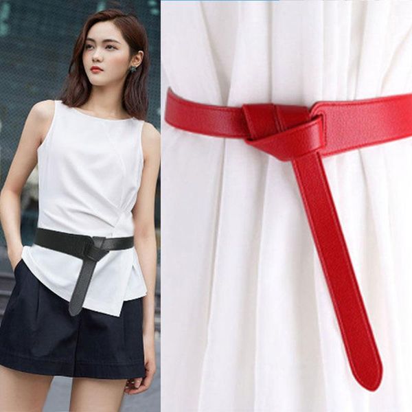 

Luxury female belt for women red bow slim design PU leather clothes straps lace strap belts bownot brown dress coat accessories, Black;brown