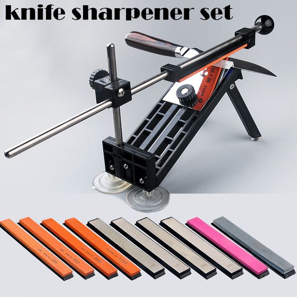 

1 set new fixed angle knife sharpener professional sharpening tool set meal grindstone diamond grinding board available bar
