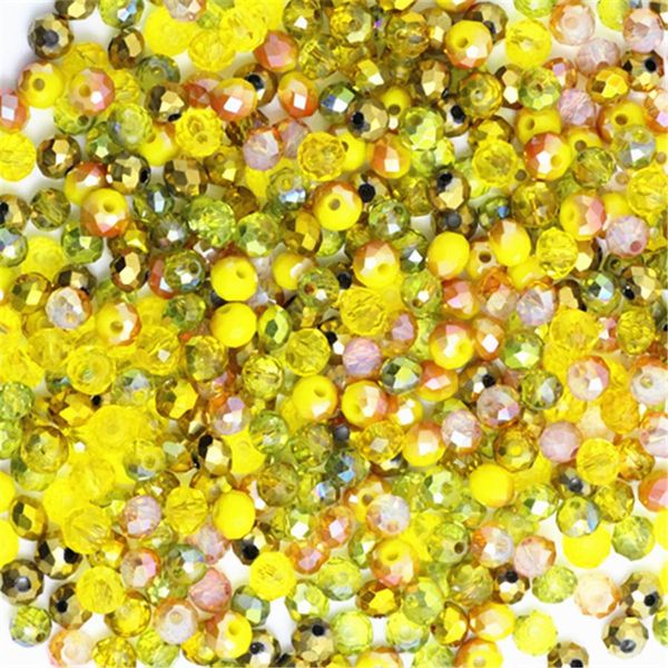 

isywaka сплошные желтые цвета 4 * 6 мм 50 шт. rondelle австрия граненые кристаллические стеклянные бусины свободные расставатели круглые бус