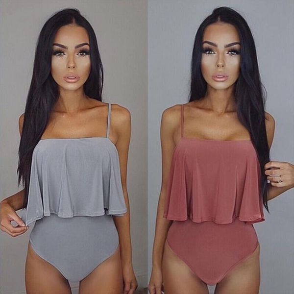 

new fashion women one piece monokini suit swimwear bathing beach padded beachwear summer casual bodysuits drop shipping, Black;white
