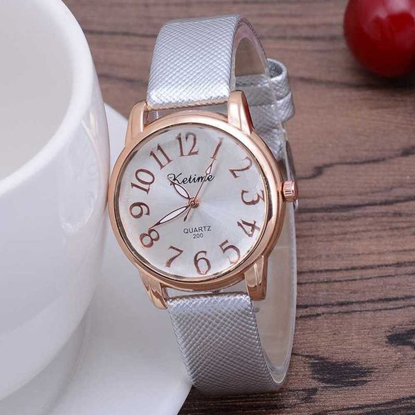 

fresh korean women's watch new simple fashion belt quartz watch fashion watch, Slivery;brown