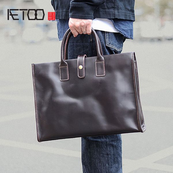 

hbp aetoo men's handbags, leather business computer bags