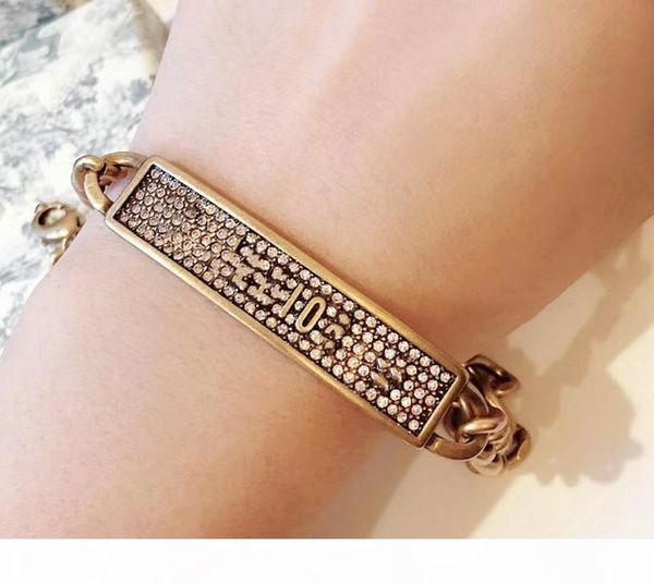 

new letter star bracelet fashion product woman bracelet brass full diamond hand brand bracelet jewelry supply, Black