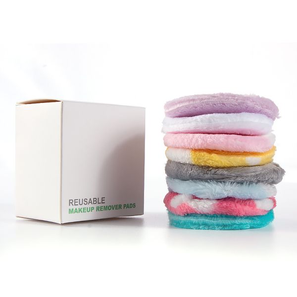 

8 pcs makeup remover reusable puff washable pads faraday make-up discs face wipes cleaner soft skin care tools