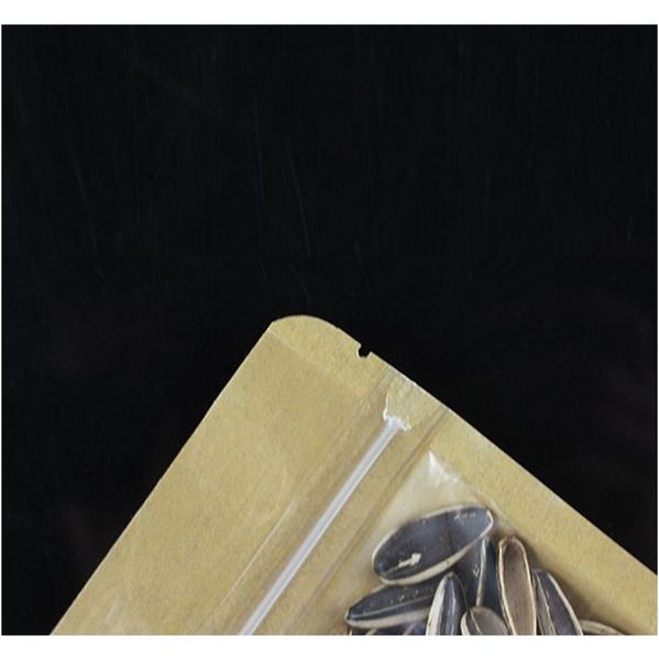 

kraft paper zipper lock food packing bags reusable plastic front transparent stand up pouch gift candy baking jllefb sinabag