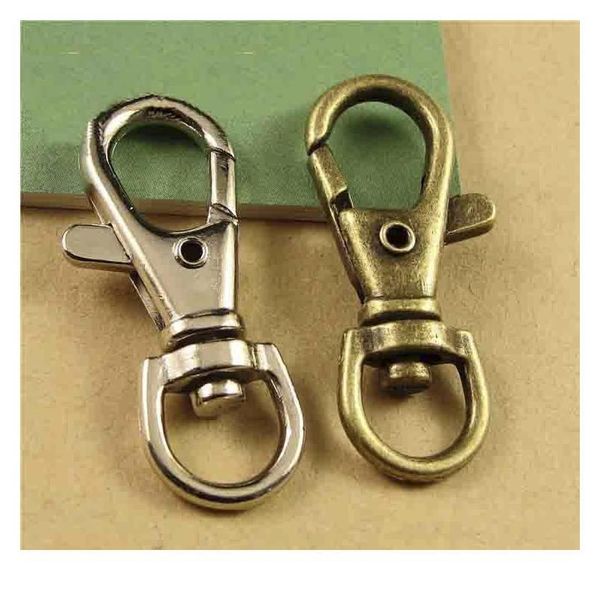 

10pcs 40x16mm big size retro lobster swivel clasp for key ring necklace chain antique bronze vintage lobster hook diy jlleuk