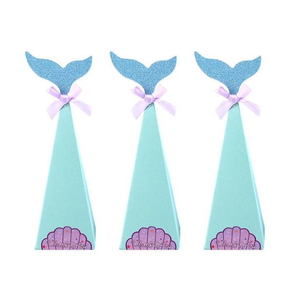 

40 pcs candy boxes mermaid theme paper party favors gift case for birthday