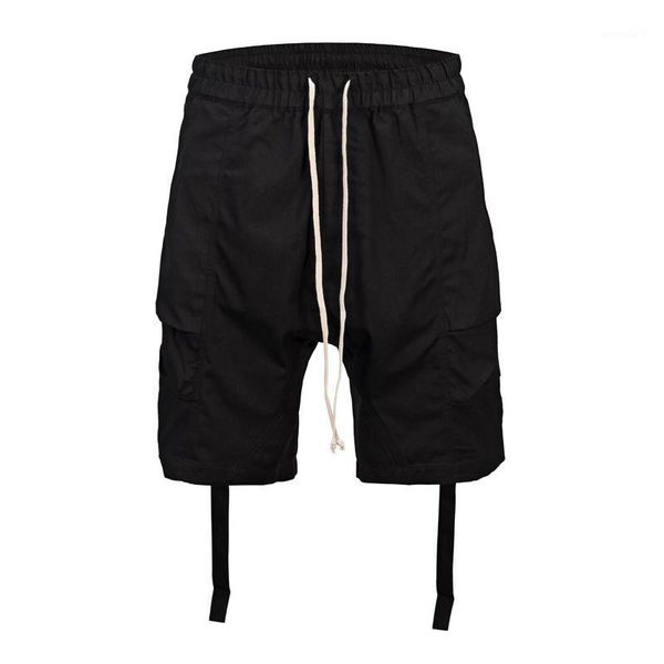 

high street 2020 summer fashion high street men sweat short men casual cool black wear hip hop drawstring design clothes1, White;black