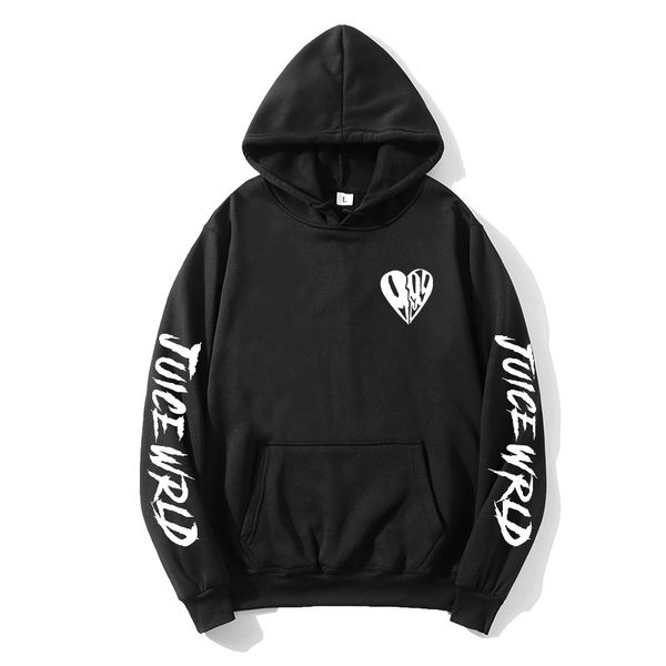 

2020 new juice wrld men's sweatshirt letter print hoodie ladies men's hooded pullover hip hop boy/girl casual sportswear y0111, Black