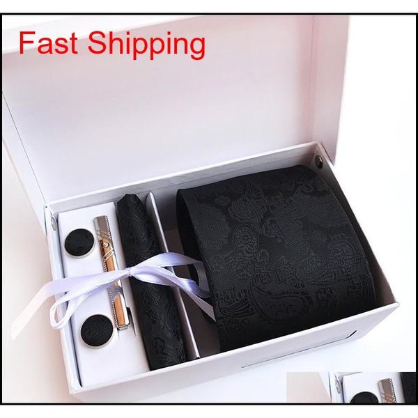 

180 styles neck tie set paisley 8 cm men necktie silk tie wedding accessories business tie qylaix homes2007, Black;blue