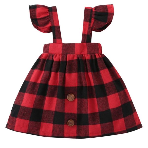 

girls wild red plaid suspenders skirt kid size70cm, Black;white