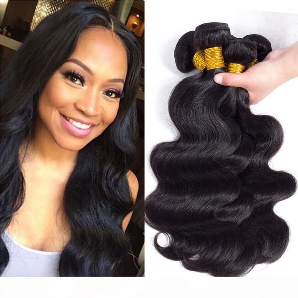 

unprocessed new arrival peruvian virgin hair weave bundles wholesale brazilian body wave human hair extensions 4 5 6 pieces daily deals, Black