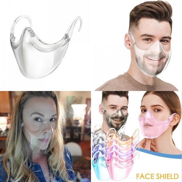 

men women transparent face mask pc anti fogging reusable dustproof mouth masks new arrival