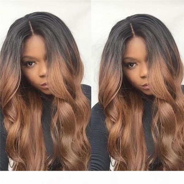 

8a ombre full lace human hair wigs for black women brazilian body wave full lace wigs virgin glueless lace front human hair wigs, Black;brown