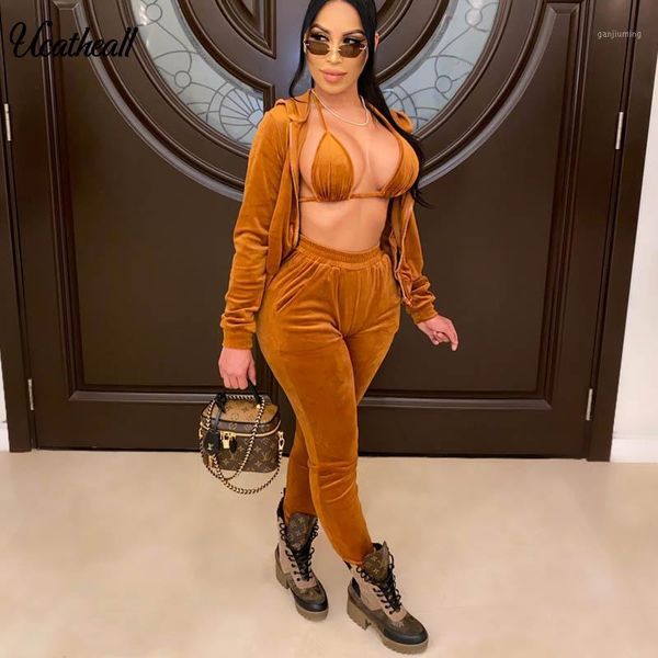 

tracksuit 2pcs women set hooded sweatshirt & pants hooded two piece sets women clothing suits female autumn with bra crop, Gray