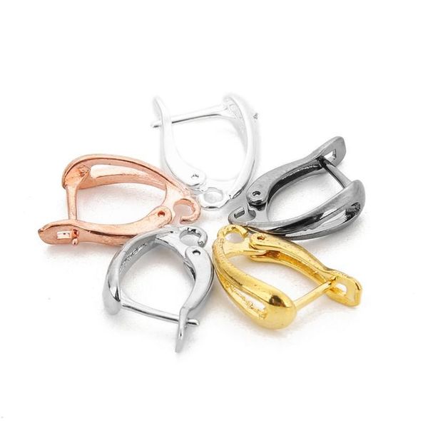 

xinyao 10pcs/lot 11*18mm copper earring clips ear hooks earrings findings for components diy jewelry jlllas, Silver