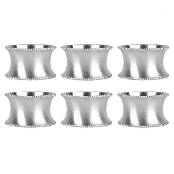 

6 pcs napkin rings for dinner parties, weddings receptions, family gatherings, or everyday use, set your table with style - silv1