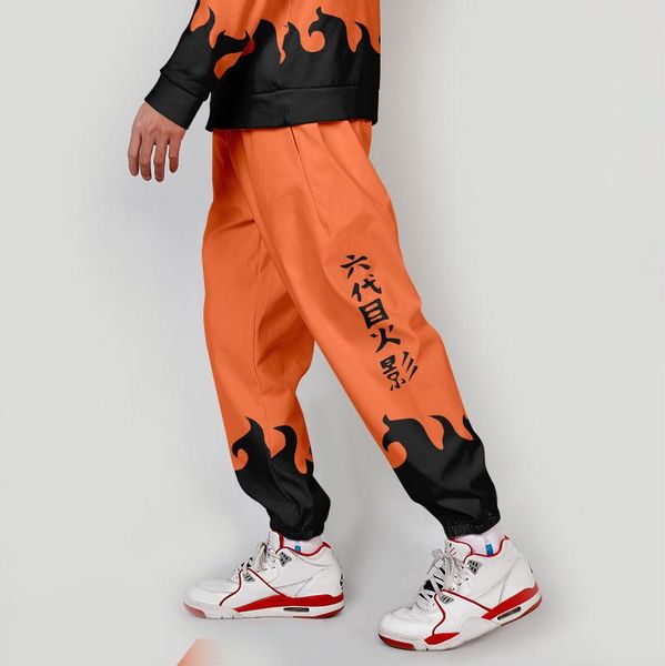 

anime naruto jogger men streetwear spring autumn sweatpants casual sweatpants harajuku pant fashion straight loose mid polyester, Black