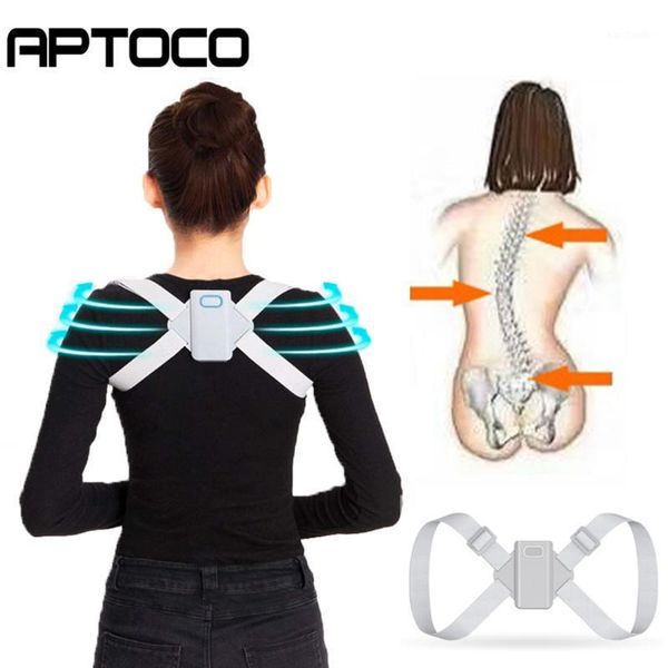 

smart back brace posture corrector intelligent inductive child artifact hunchback correction belt office sport fitness1, Black;blue