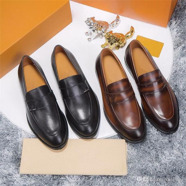 

men dress shoes designer business office lace-up oxfords casual oxfords shoes luxury men's flats brogue wedding party leather shoes men, Black