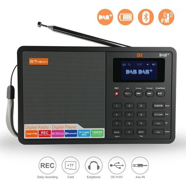 

bluetooth speaker rechargeable portable gtmedia d1 radio receiver fmstereo/ rds dab radio support tf card rds player music files1