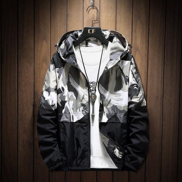 

#2435 korean man loose hooded jackets coats plus size 3xl casual long sleeve hoodie jacket coat male spring autumn camo, Black;brown