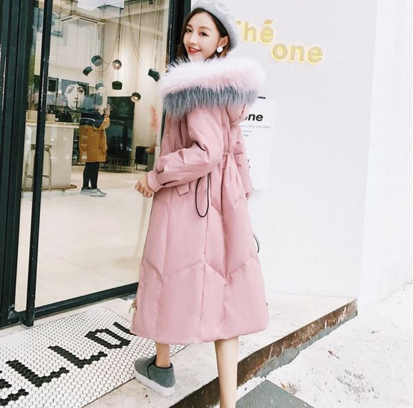 

woman's cotton-quilted overknee long bottom 2020 winter clothes down cotton loose coat thickening heavy lead arrow 6pz5, Black