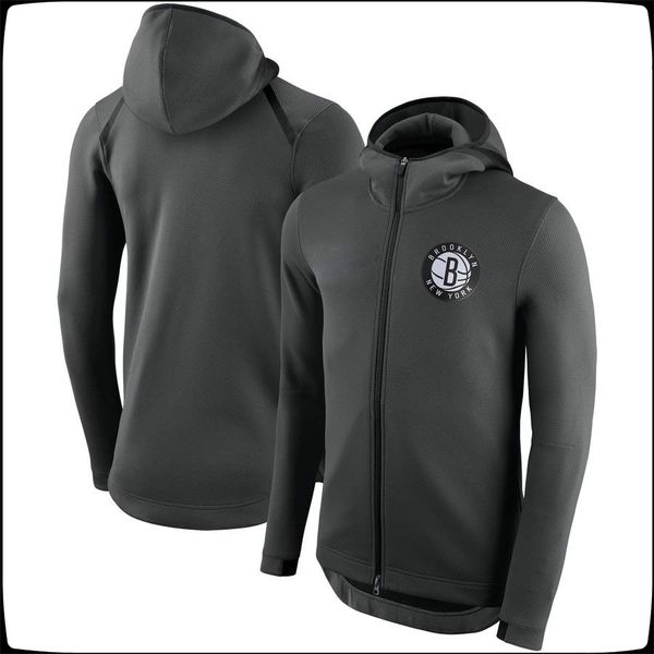 

горячий бруклин сетки мужчины мужчины толстовка showtime therma flex performance full-zip hoodie, Black