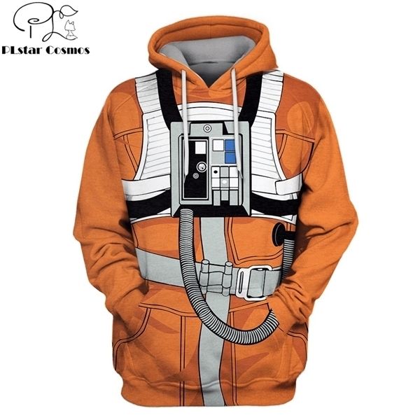 

plstar cosmos pilot apparel 3d full print hoodie astronaut cosplay costume sweatshirt casual streetwear sudadera hombre c1118, Black;white