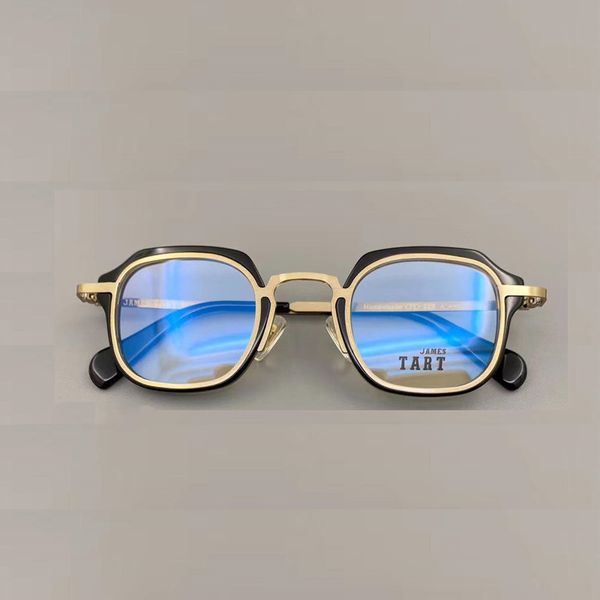 

tart228 new men and women classic optical glasses oval titanium plank frame goggles simple atmosphere style glasses with watch case, White;black