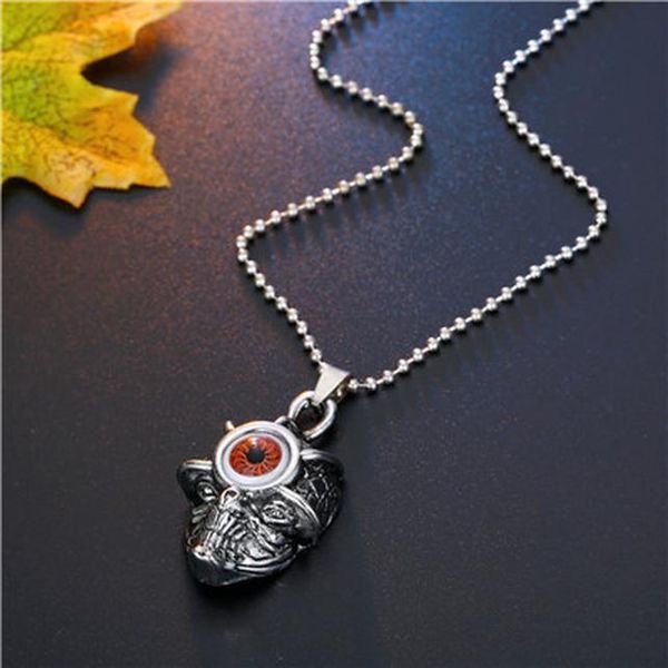 

1 шт. готический винтажный череп с злым глазным ожерельем для мужчин женщины punk hiphop bead eye скелет choker мужская цепь ожерелье подаро, Bronze;silver